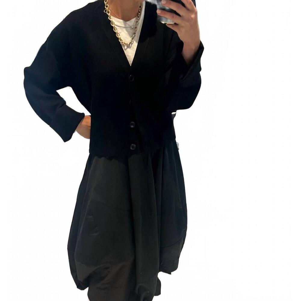 NEW LUNE ACTIVE amsterdam v-neck cardigan in black